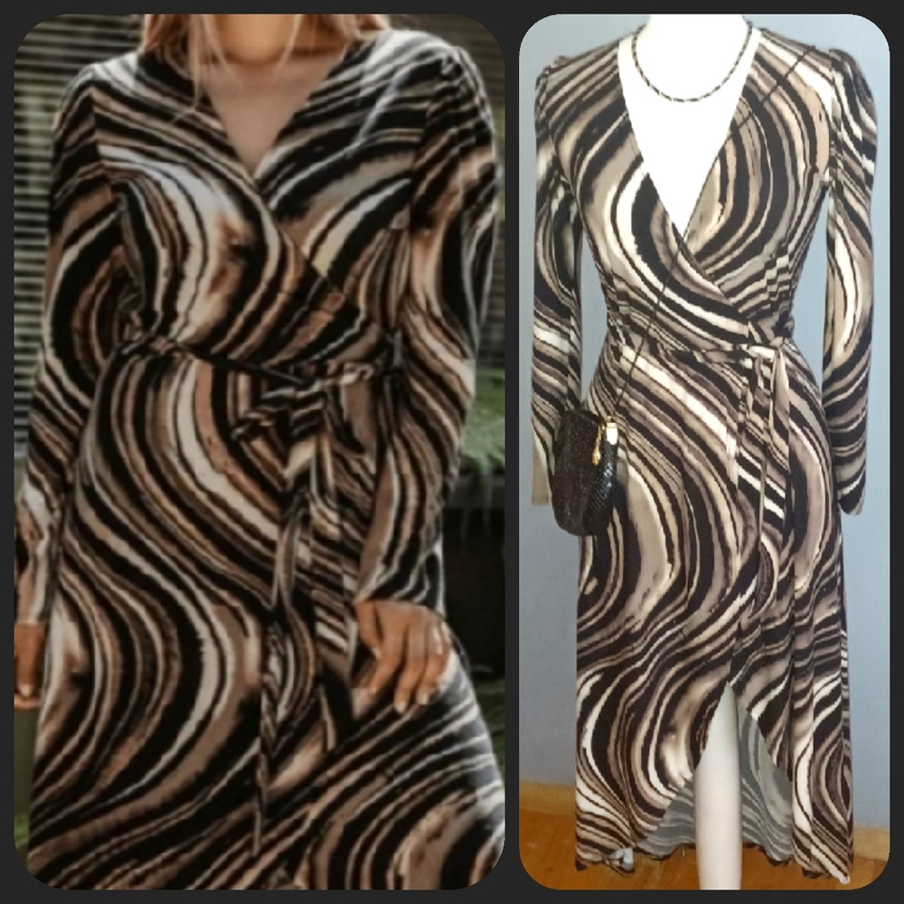 NWT Veronica M. Jersey Wrap Maxi Dress